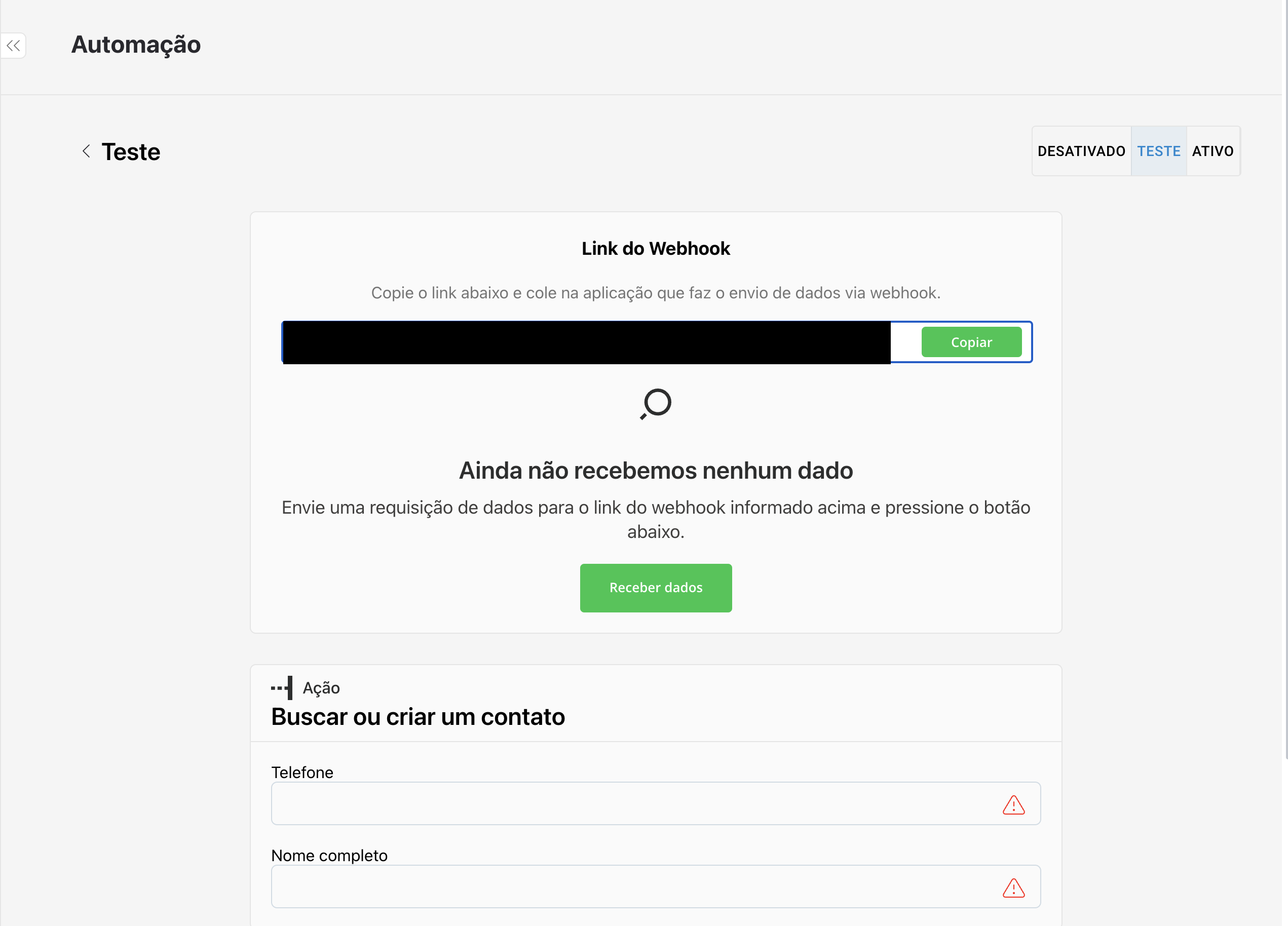 BotConversa webhook detalhe